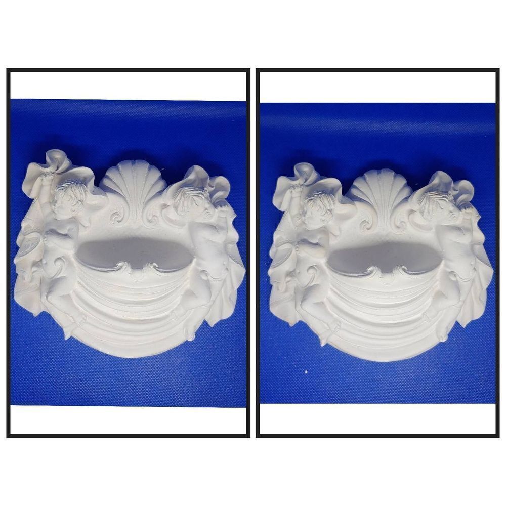 Raw Plaster Set Of 2 Cherub Wall Sconces